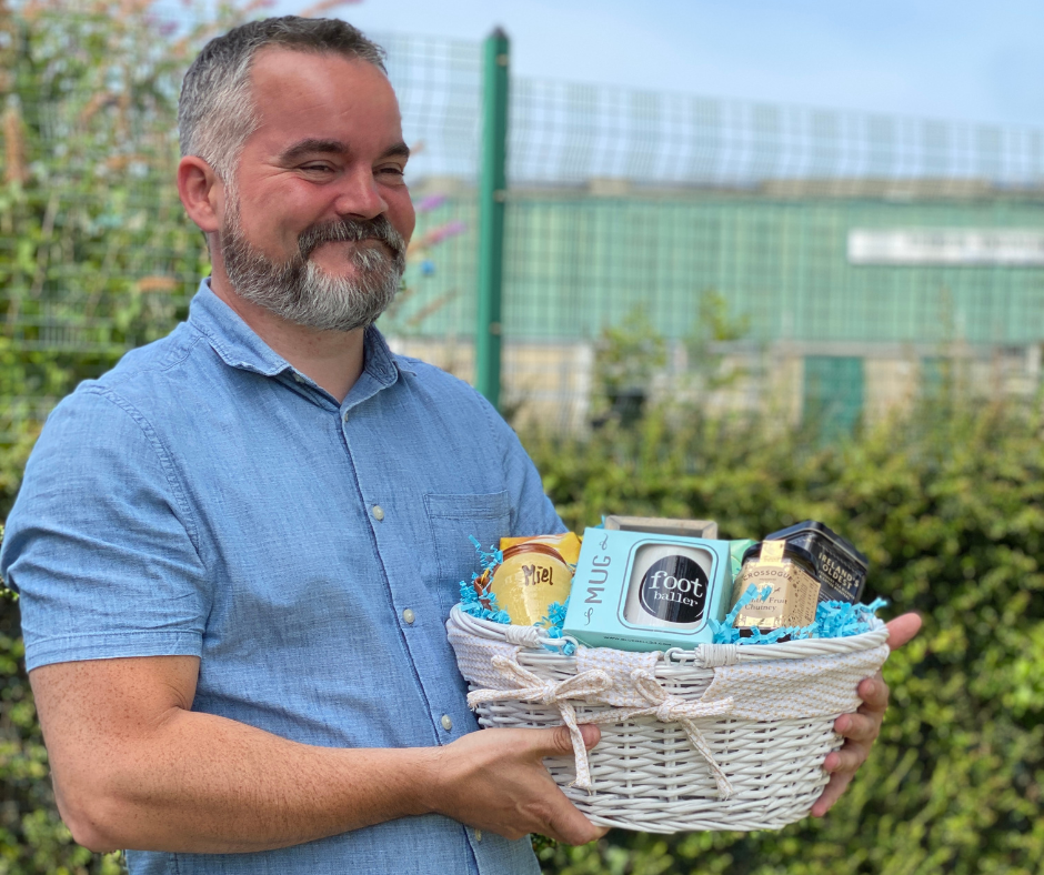 Dad Receiving Father's Day Gift Basket