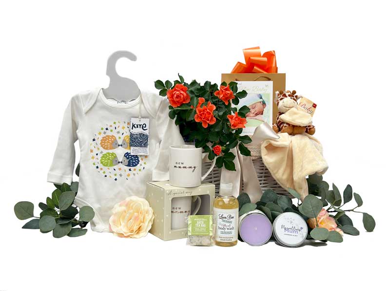 Blooming Mummy And Neutral Baby Gift Basket 