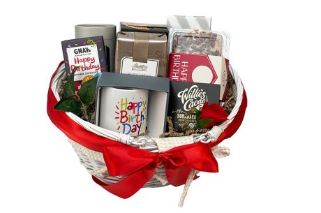 Birthday Sentiments Gift Basket Presented